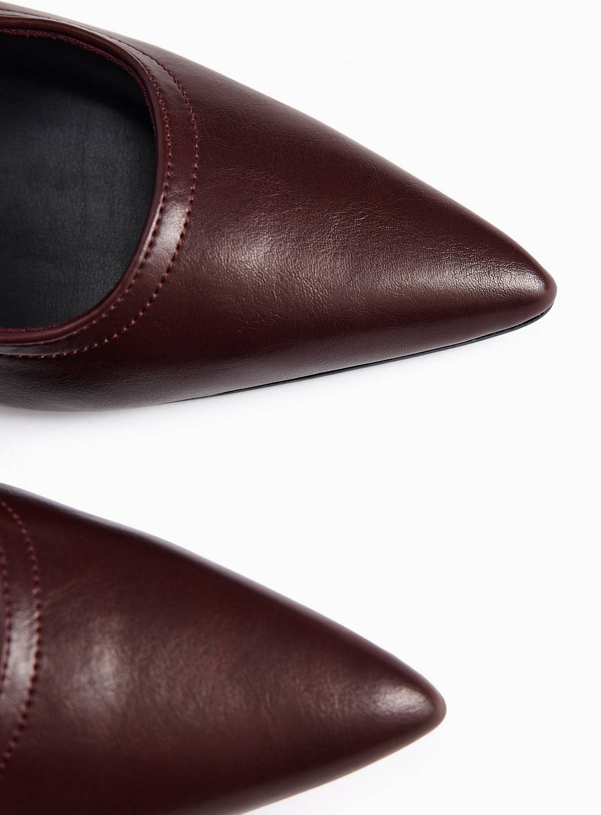 Dark Red Heeled Mules 6 - Image 3